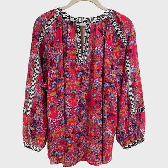 Nicole by Nicole Miller Pink Floral Boho Blouse 18 - Picture 4 of 9